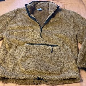 Women’s No Boundaries Sherpa Teddy Quarter Zip Sweater Size Large NWOT